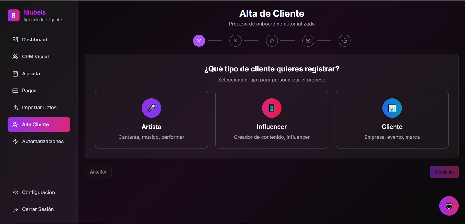 Alta de Cliente en Niubeis